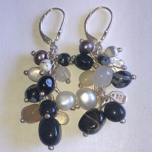 Whitney Kelly Elegant Sterling Genuine Multi-Stone Dangle Earrings